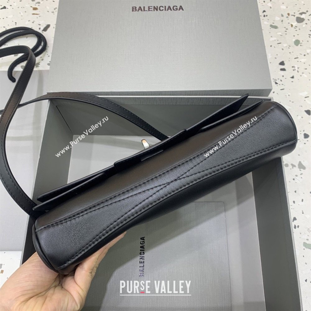Balenciaga Bel Air Clutch Bag in Lambskin Leather Black/Silver 2026 843943 (JM-260403047)