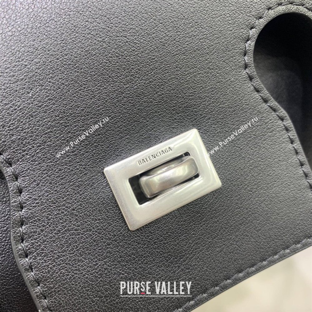 Balenciaga Bel Air Clutch Bag in Lambskin Leather Black/Silver 2026 843943 (JM-260403047)