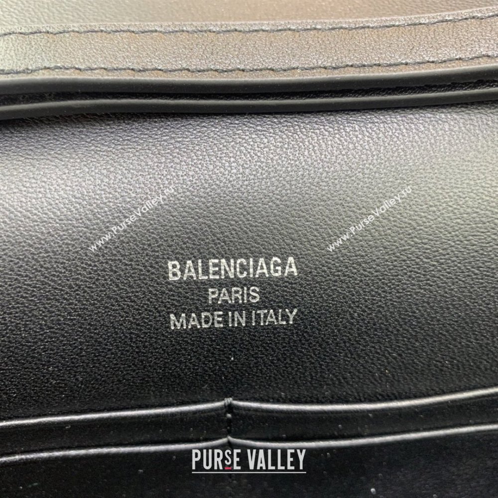 Balenciaga Bel Air Clutch Bag in Lambskin Leather Black/Silver 2026 843943 (JM-260403047)