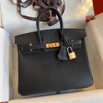 Hermes Birkin 25cm/30cm Bag in Original Chevre Leather Black/Gold 2024 (Full Handmade) (XYA-24040931)