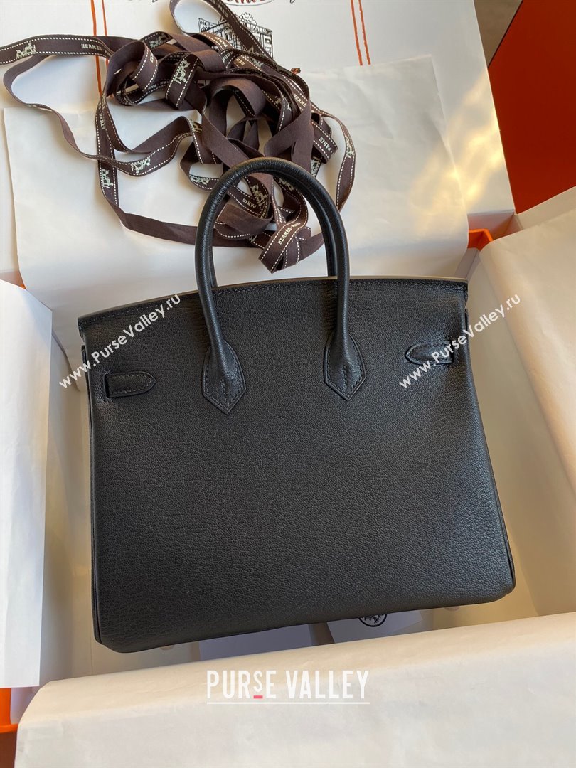 Hermes Birkin 25cm/30cm Bag in Original Chevre Leather Black/Gold 2024 (Full Handmade) (XYA-24040931)