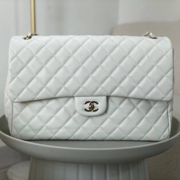 Chanel XXL Airline Travel Flap Bag in Grained Leather A4661 White/Light Gold 2024 Top (SM-23122124)