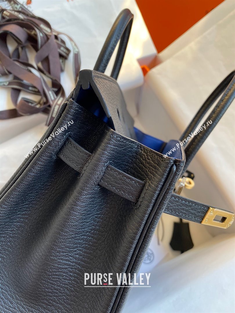 Hermes Birkin 25cm/30cm Bag in Original Chevre Leather Black/Gold 2024 (Full Handmade) (XYA-24040931)