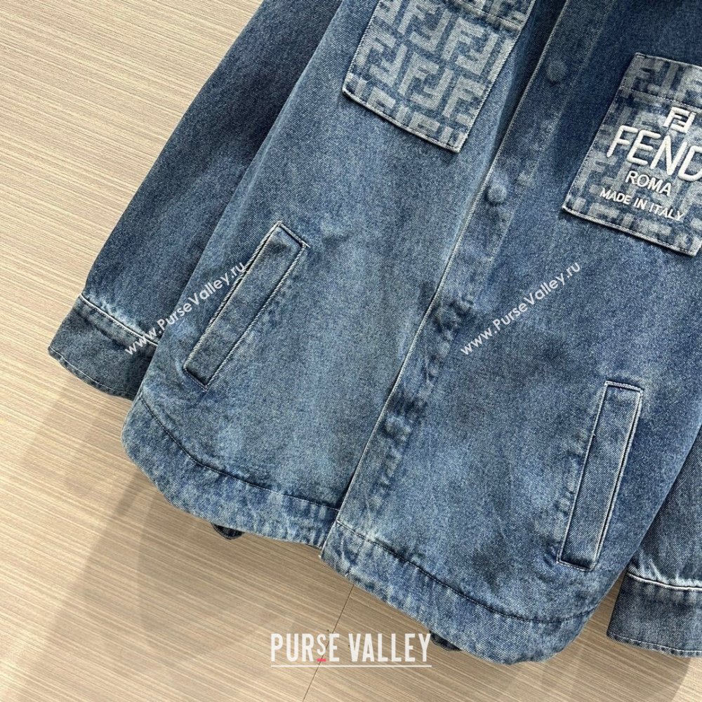 Fendi Denim Shirt and Skirt F022303 Blue 2024 (Q-24022303)