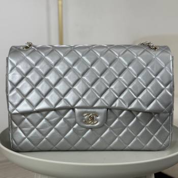 Chanel XXL Airline Travel Flap Bag in Smooth Calfskin A4661 Silver/Light Gold 2024 Top (SM-23122126)