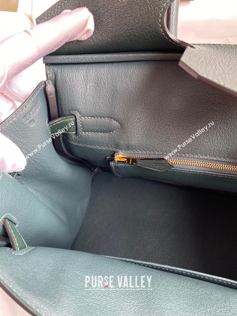 Hermes Birkin 25cm/30cm Bag in Original Chevre Leather Deep Green/Gold 2024 (Full Handmade) (XYA-24041002)