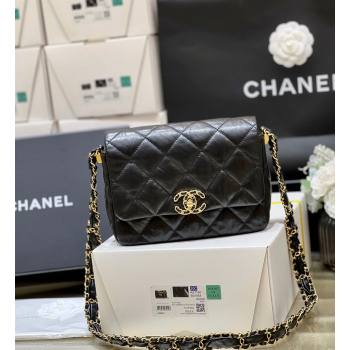 Chanel 19 Aged Calfskin Flap Bag AS4423 Black 2024 Top Quality (SHUNY-24091203)