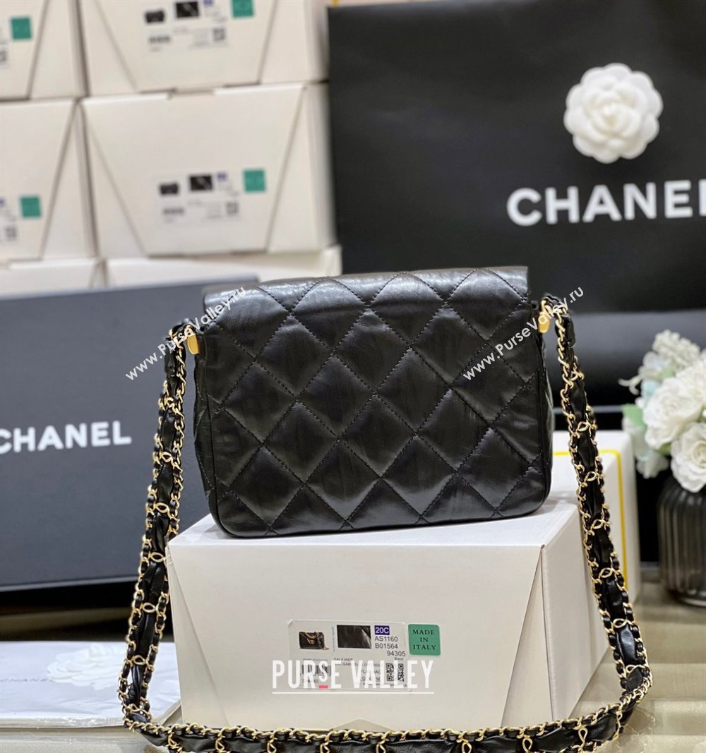 Chanel 19 Aged Calfskin Flap Bag AS4423 Black 2024 Top Quality (SHUNY-24091203)