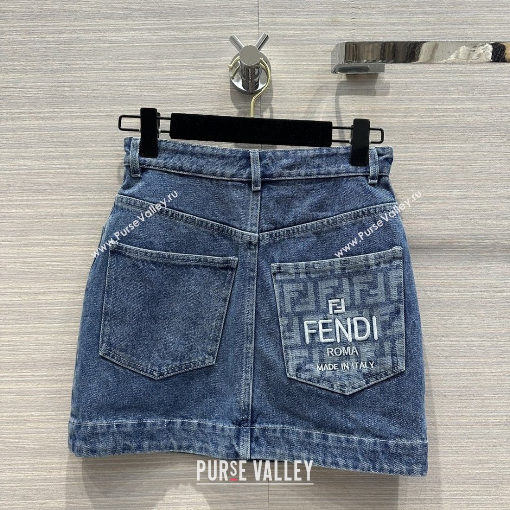 Fendi Denim Shirt and Skirt F022303 Blue 2024 (Q-24022303)