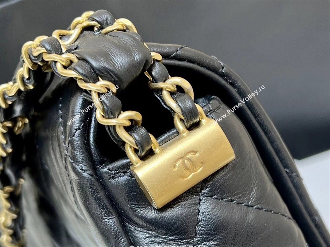 Chanel 19 Aged Calfskin Flap Bag AS4423 Black 2024 Top Quality (SHUNY-24091203)