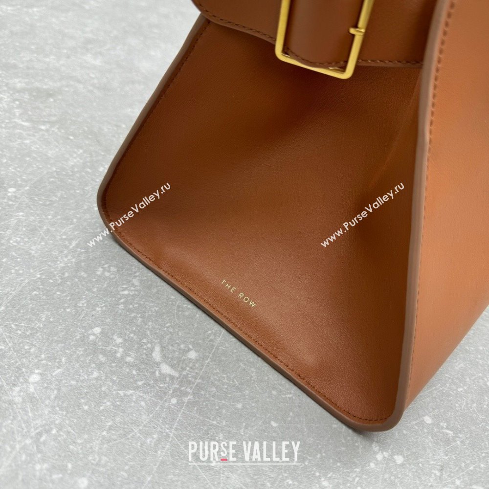 The Row Margaux Clutch in Smooth Leather Brown 2025 1843 (ningm-250408058)