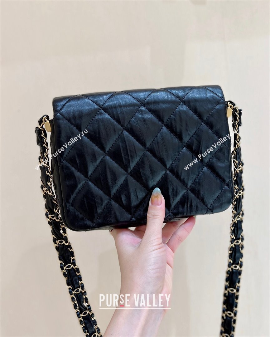 Chanel 19 Aged Calfskin Flap Bag AS4423 Black 2024 Top Quality (SHUNY-24091203)