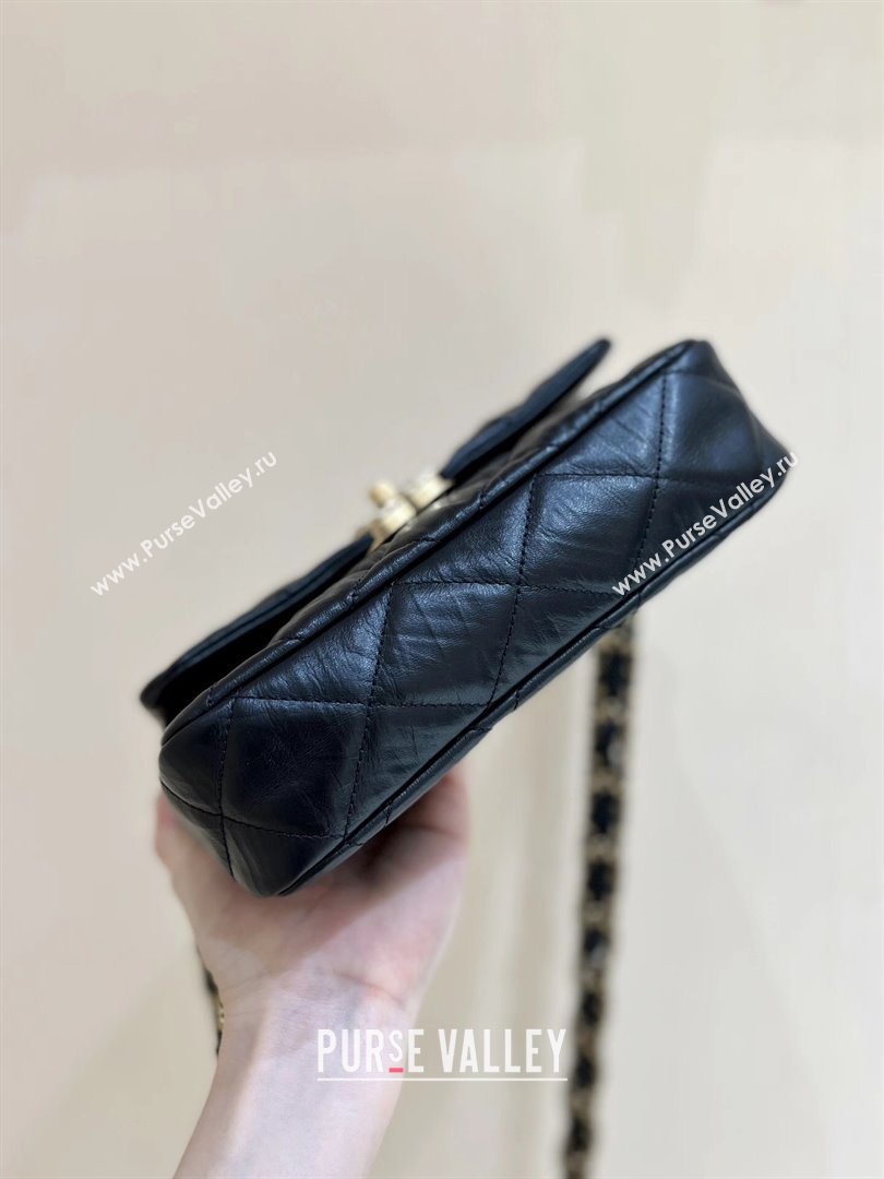 Chanel 19 Aged Calfskin Flap Bag AS4423 Black 2024 Top Quality (SHUNY-24091203)