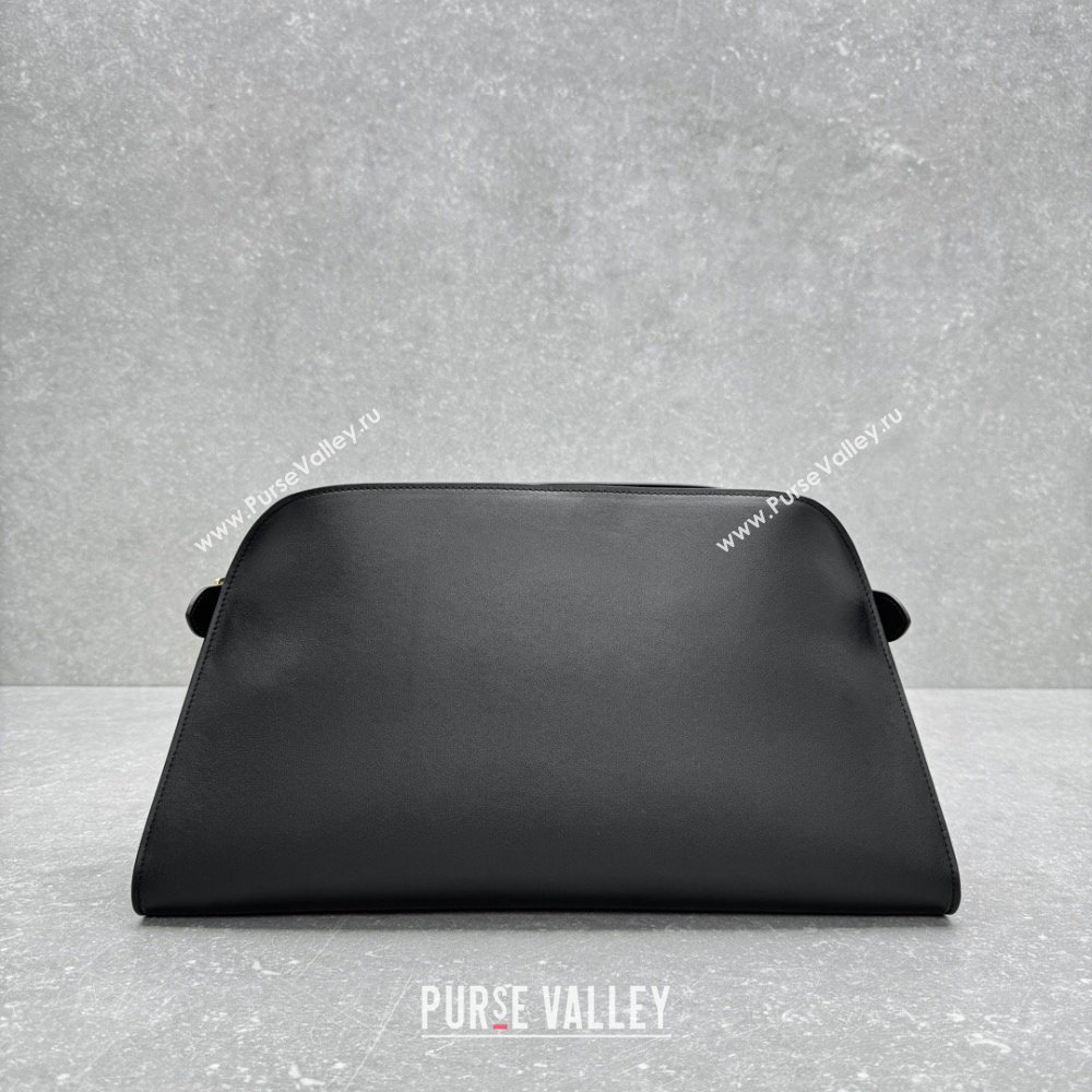The Row Margaux Clutch in Smooth Leather Black 2025 1843 (ningm-250408059)