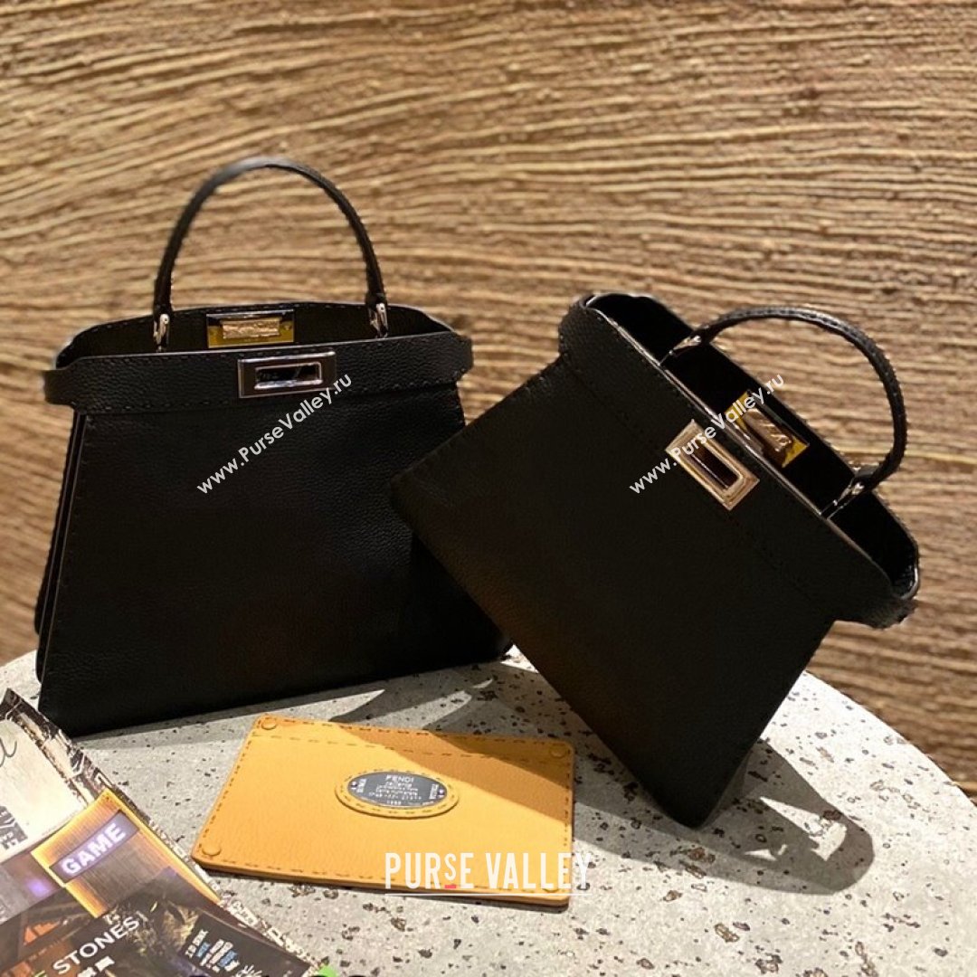 Fendi Peekaboo ISeeU Medium Selleria Bag in Grained Calfskin Black 2021 (CL-21090628)
