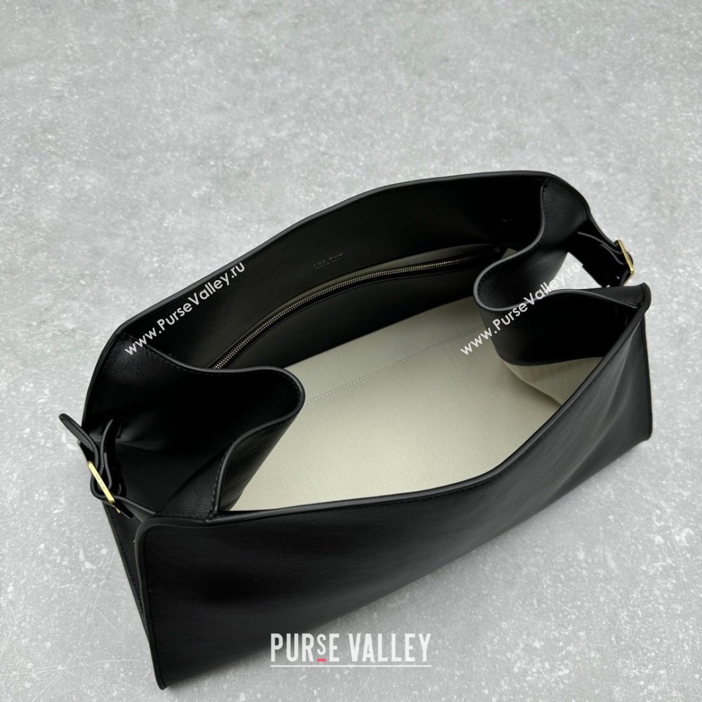 The Row Margaux Clutch in Smooth Leather Black 2025 1843 (ningm-250408059)