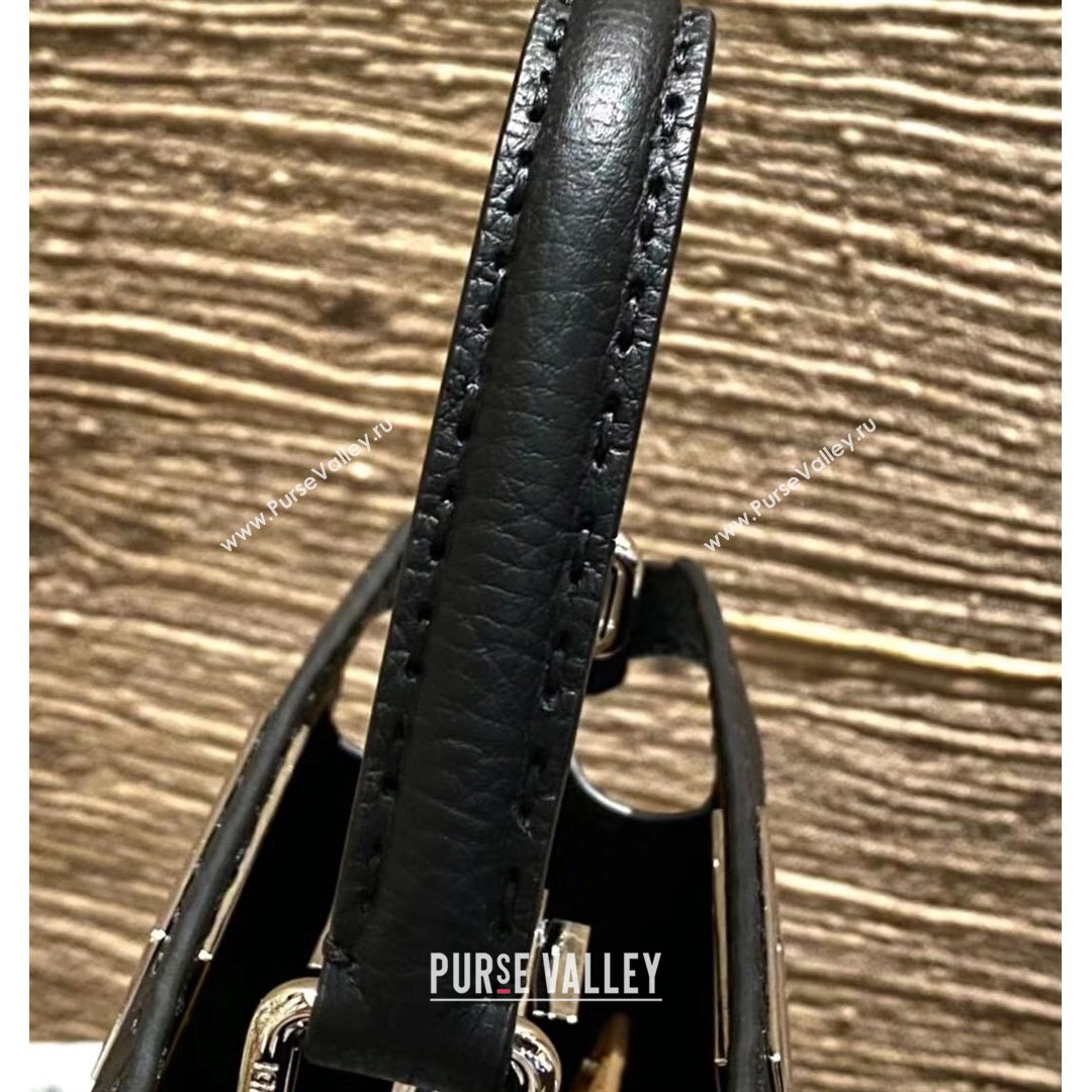 Fendi Peekaboo ISeeU Medium Selleria Bag in Grained Calfskin Black 2021 (CL-21090628)