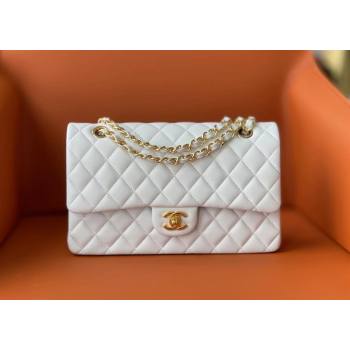 Chanel Quilted Lambskin Medium Classic Flap Bag A01112 White/Gold 2024 Original Quality (MHE-24072304)