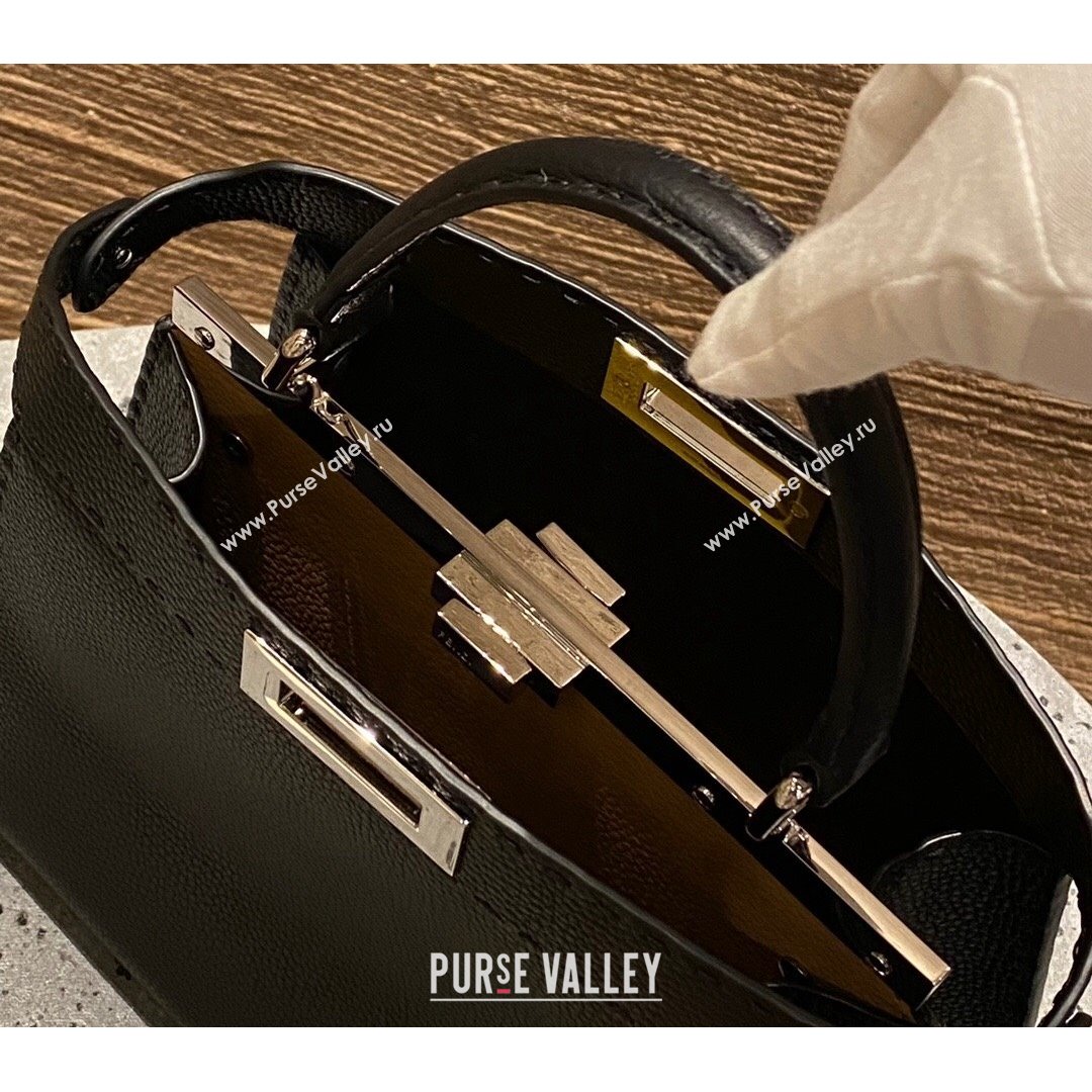 Fendi Peekaboo ISeeU Medium Selleria Bag in Grained Calfskin Black 2021 (CL-21090628)