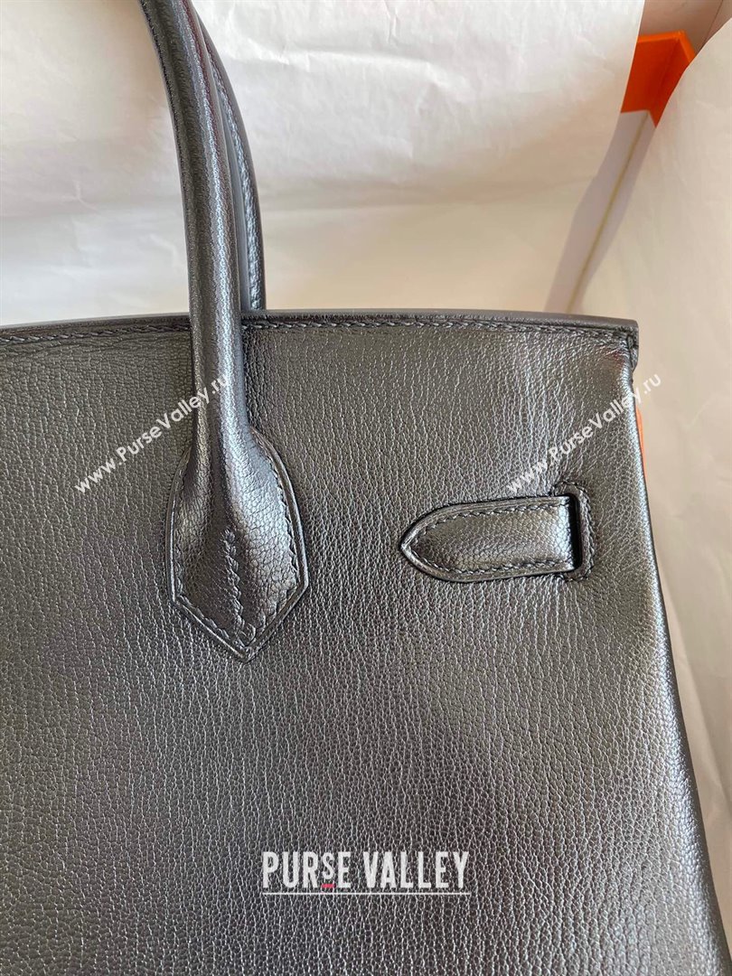 Hermes Birkin 25cm/30cm Bag in Original Chevre Leather Black/Orange/Pink Gold 2024 (Full Handmade) (XYA-24041005)