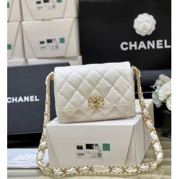 Chanel 19 Aged Calfskin Flap Bag AS4423 White 2024 Top Quality (SHUNY-24091204)