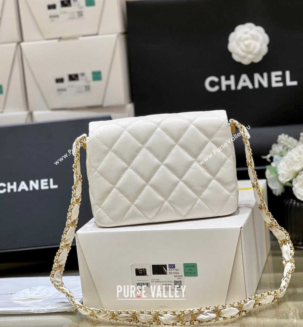 Chanel 19 Aged Calfskin Flap Bag AS4423 White 2024 Top Quality (SHUNY-24091204)