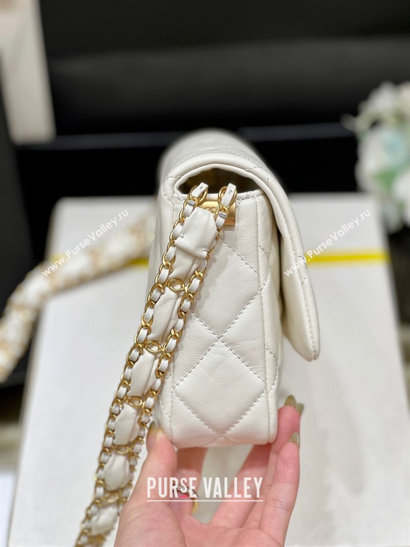 Chanel 19 Aged Calfskin Flap Bag AS4423 White 2024 Top Quality (SHUNY-24091204)