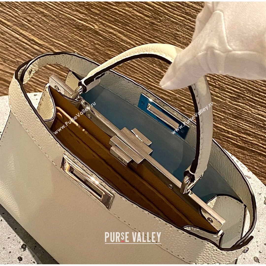 Fendi Peekaboo ISeeU Medium Selleria Bag in Grained Calfskin White 2021 (CL-21090630)