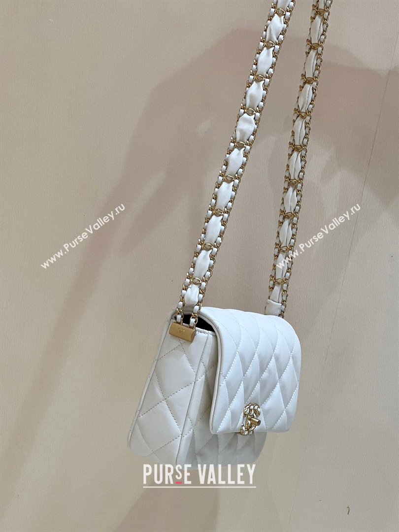 Chanel 19 Aged Calfskin Flap Bag AS4423 White 2024 Top Quality (SHUNY-24091204)