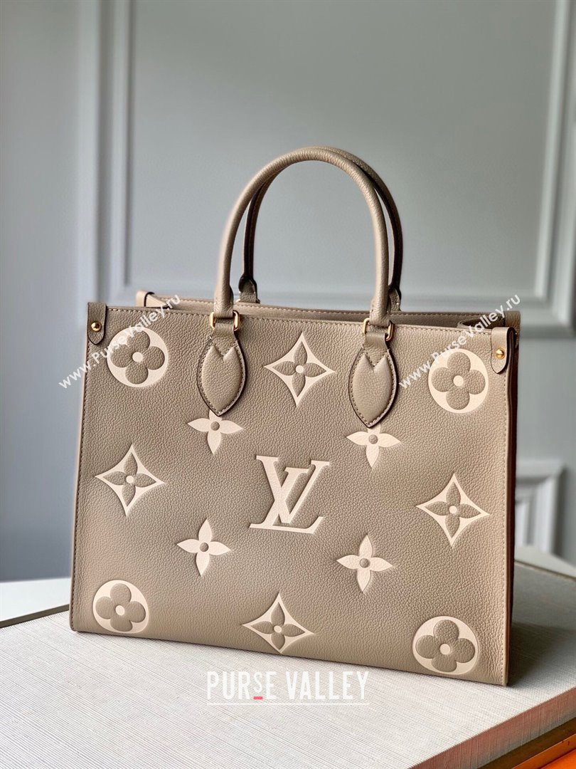 Louis Vuitton OnTheGo MM Tote Bag in Monogram Empreinte Leather Grey/Beige M45494 2024 (K-25010801)