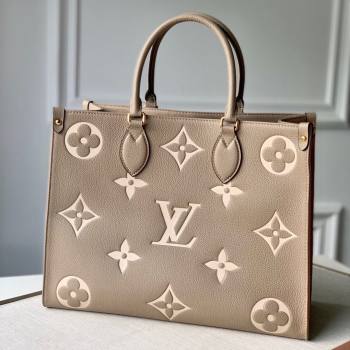 Louis Vuitton OnTheGo MM Tote Bag in Monogram Empreinte Leather Grey/Beige M45494 2024 (K-25010801)