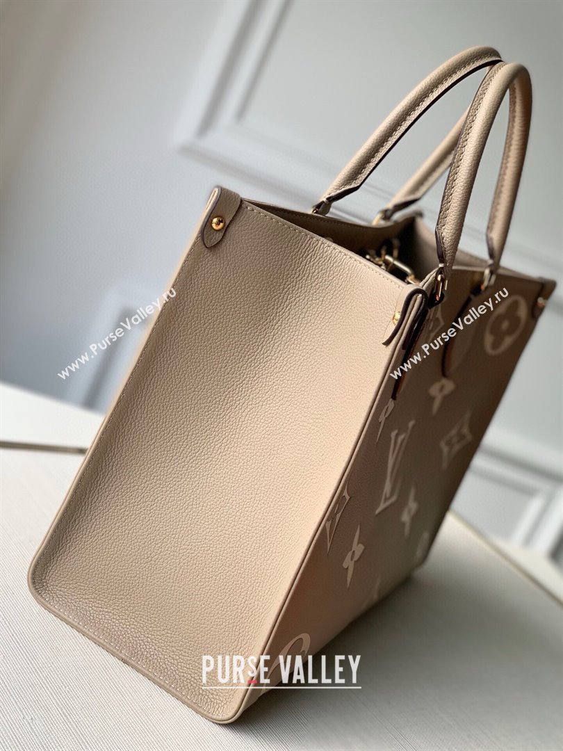 Louis Vuitton OnTheGo MM Tote Bag in Monogram Empreinte Leather Grey/Beige M45494 2024 (K-25010801)