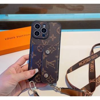 Louis Vuitton iPhone Case with Pouch and Strap Brown Monogram 2024 0727002 (A-240727003)