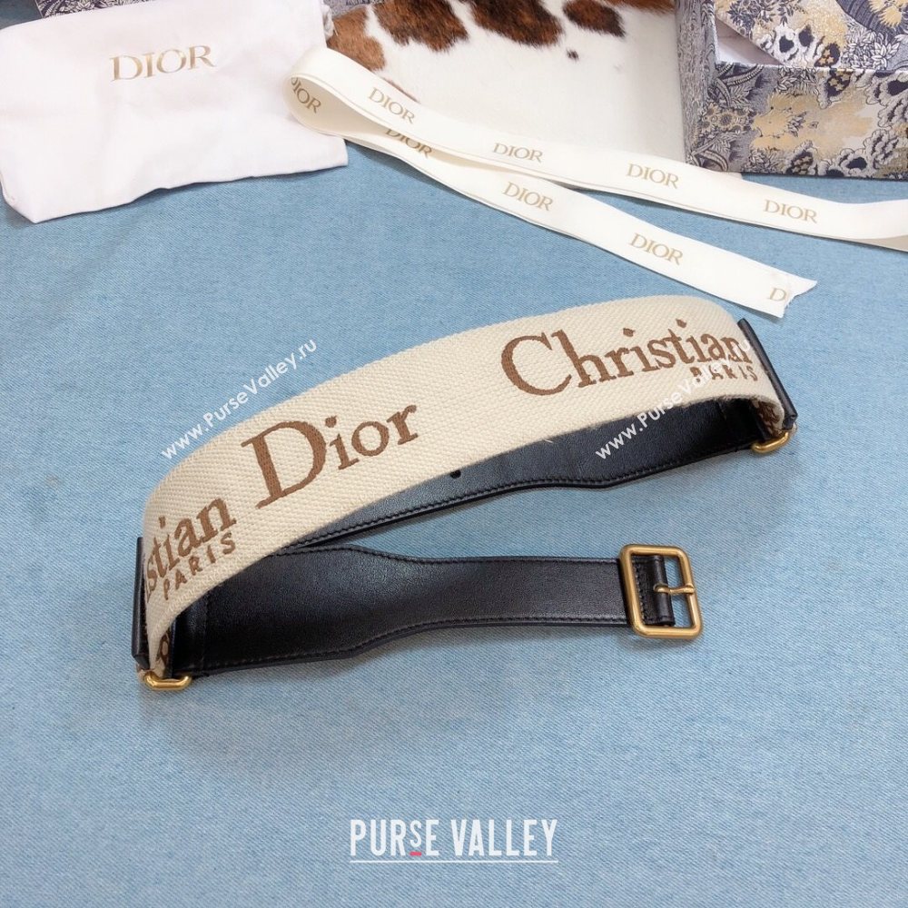 Dior Belt 5cm in Brown Oblique Embroidered Canvas 2020 (99-20122430)