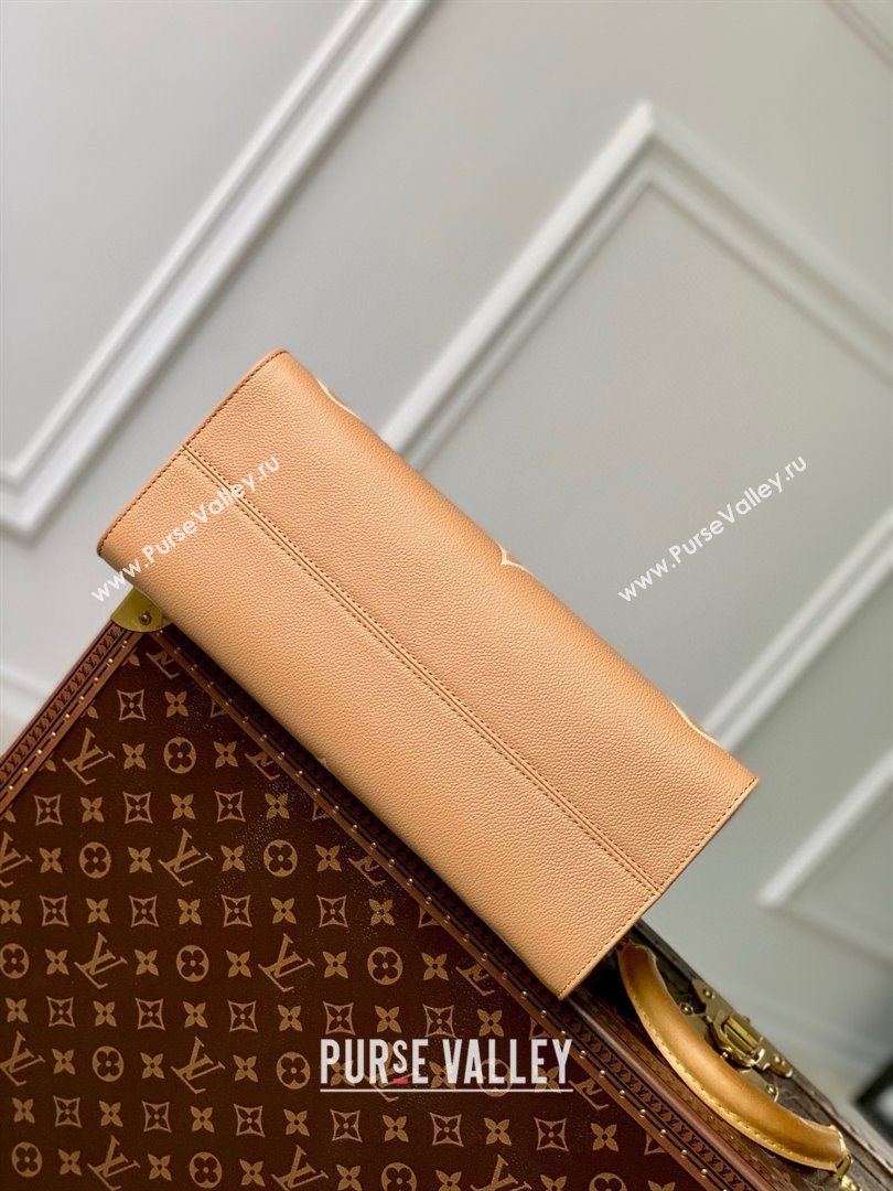 Louis Vuitton OnTheGo MM Tote Bag in Monogram Empreinte Leather Apricot/Beige M45495 2024 (K-25010803)