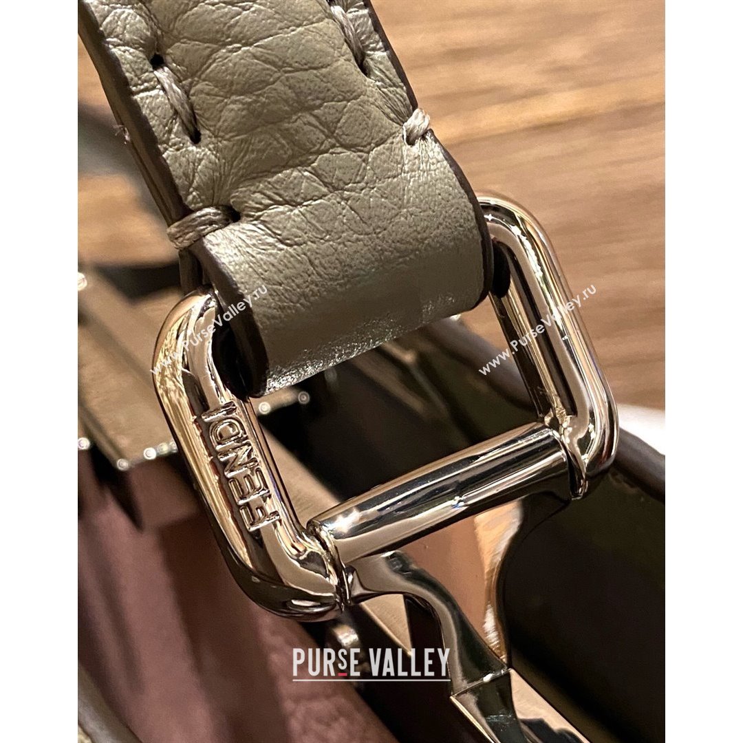 Fendi Peekaboo ISeeU Medium Selleria Bag in Grained Calfskin Elephant Grey 2021 (CL-21090631)