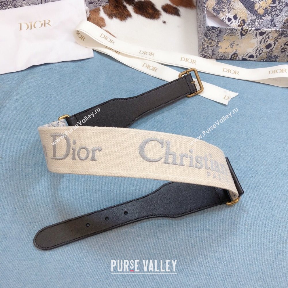 Dior Belt 5cm in Grey Oblique Embroidered Canvas 2020 (99-20122428)