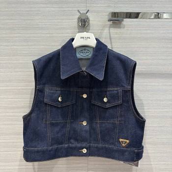 Prada Denim Vest P053127 Blue 2024 (Q-24053127)