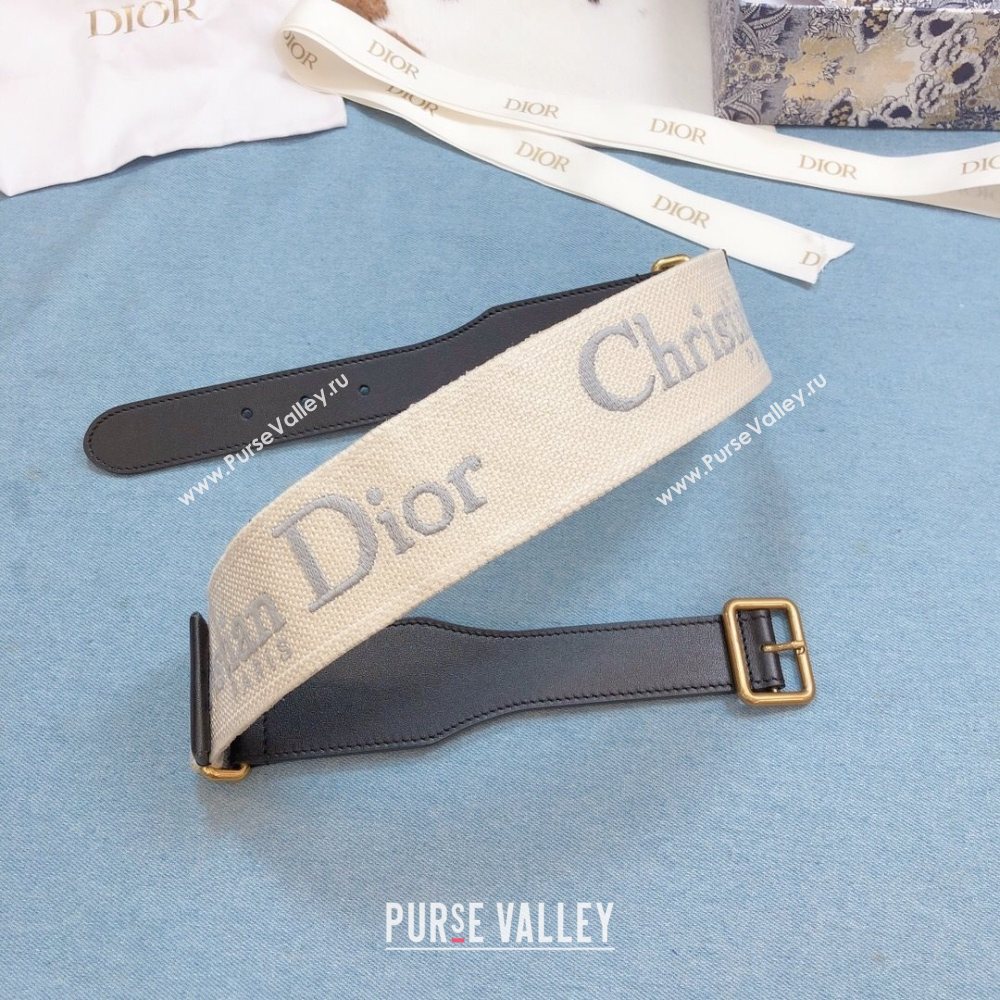 Dior Belt 5cm in Grey Oblique Embroidered Canvas 2020 (99-20122428)