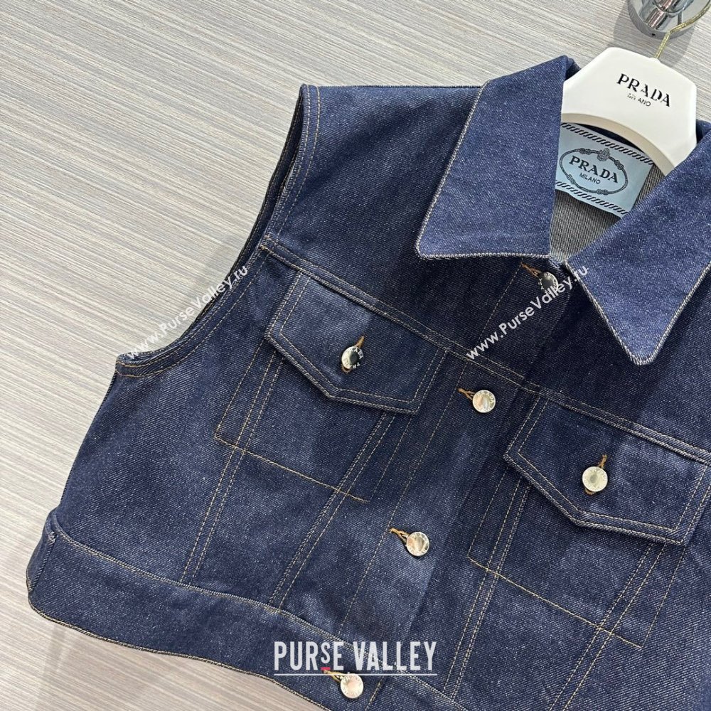 Prada Denim Vest P053127 Blue 2024 (Q-24053127)