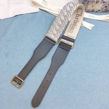 Dior Belt 5cm in Grey Oblique Embroidered Canvas 2020 (99-20122428)