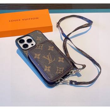 Louis Vuitton iPhone Case with Zip Pouch and Strap 2024 0727003 (A-240727005)