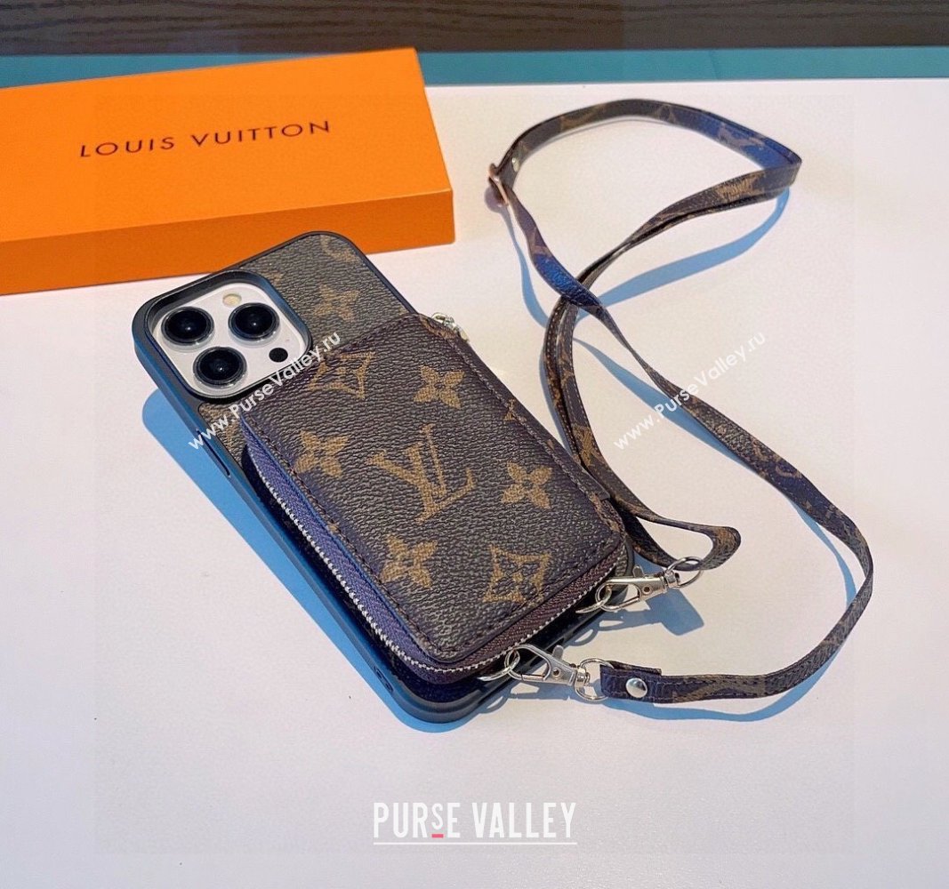 Louis Vuitton iPhone Case with Zip Pouch and Strap 2024 0727003 (A-240727005)