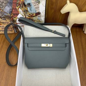 Hermes Kelly Depeches 25 Pouch in Original Epsom Leather Almond Green/Gold 2024 (Full Handmade) (XYA-24041007)