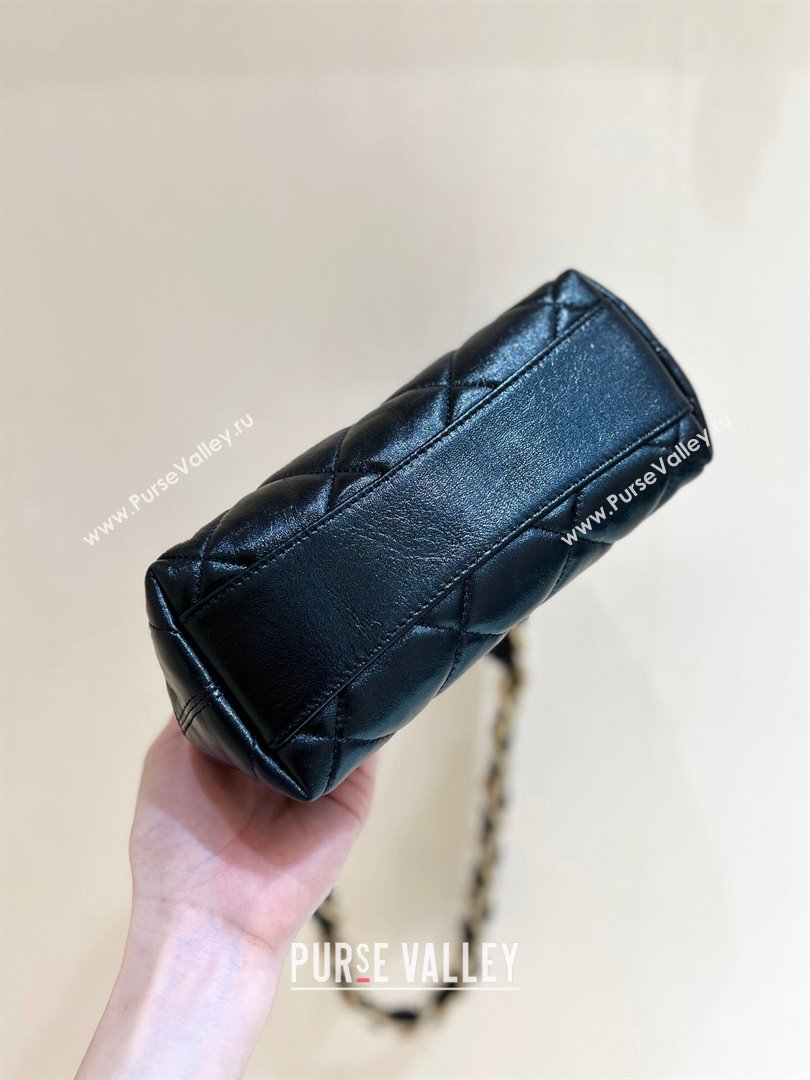 Chanel Shiny Lambskin Small Hobo bag AS4922 Black 2024 Top Quality (SHUNY-24091207)