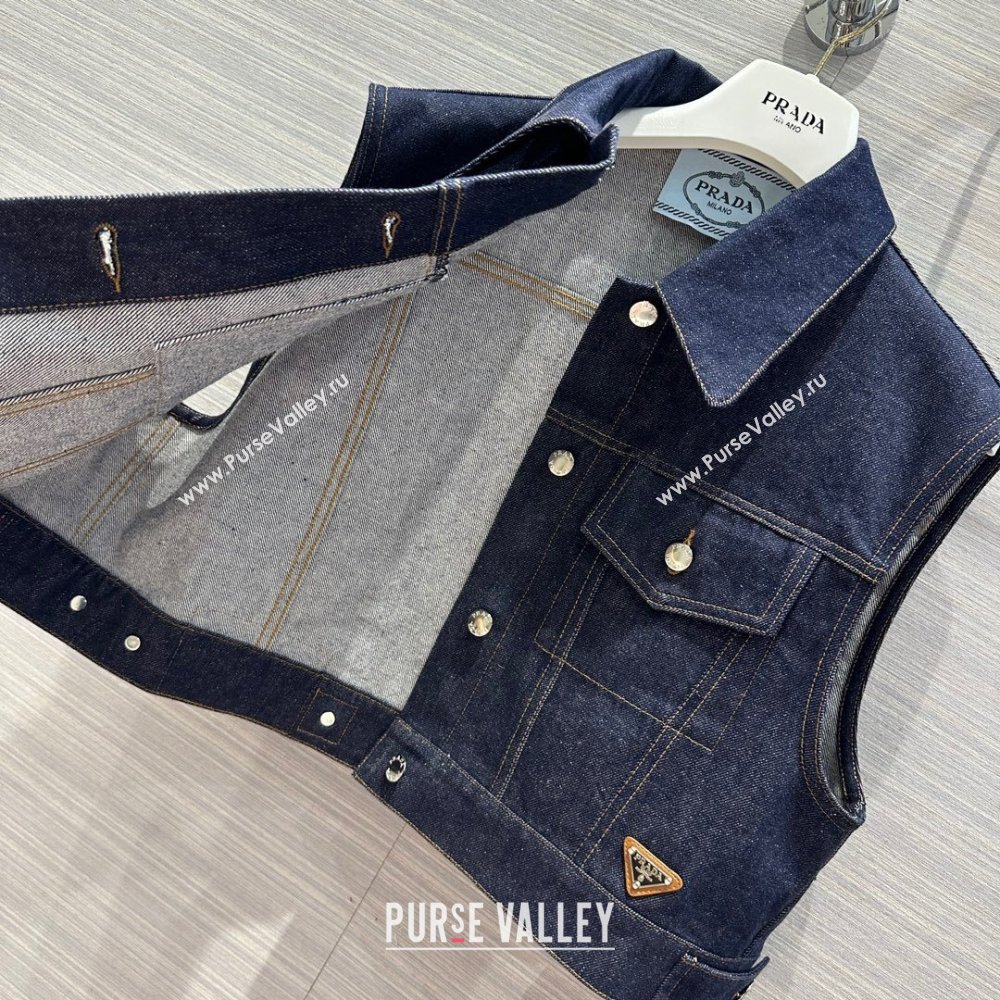 Prada Denim Vest P053127 Blue 2024 (Q-24053127)