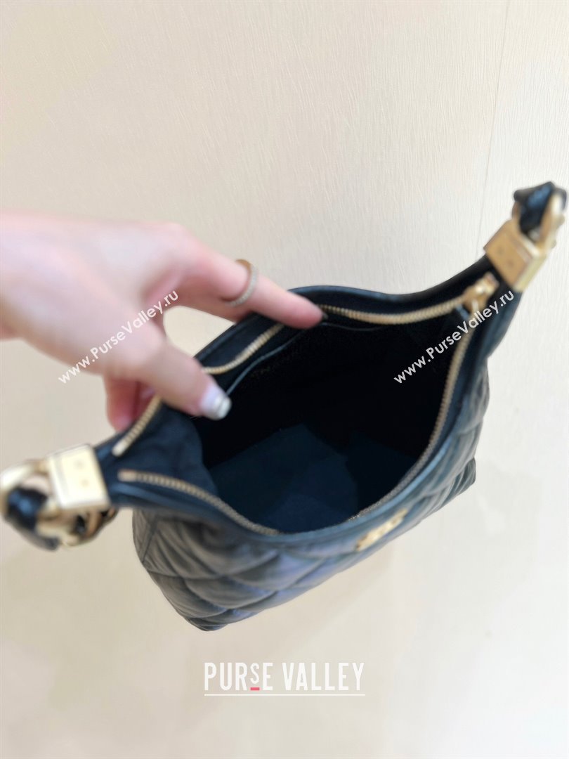 Chanel Shiny Lambskin Small Hobo bag AS4922 Black 2024 Top Quality (SHUNY-24091207)