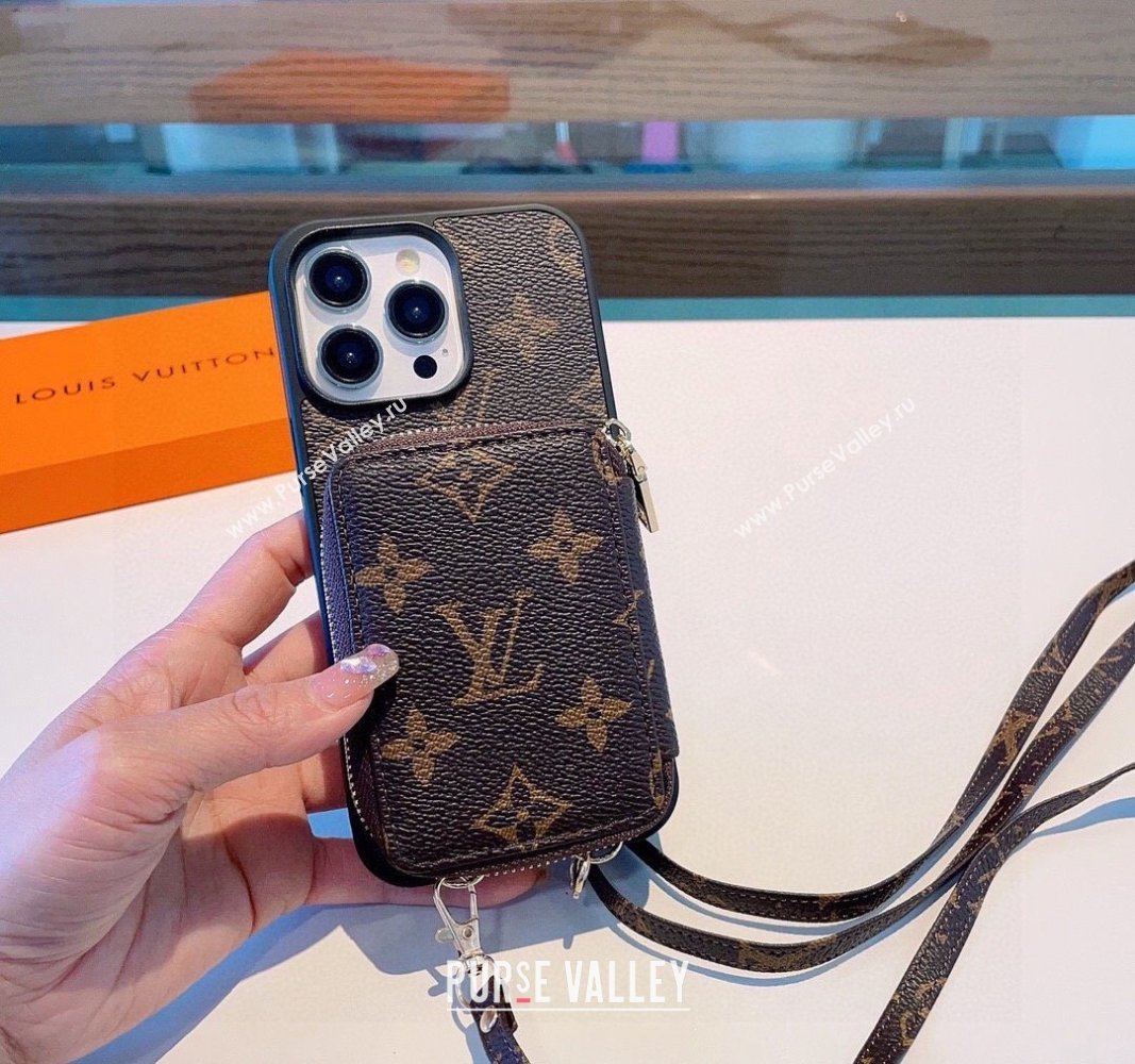 Louis Vuitton iPhone Case with Zip Pouch and Strap 2024 0727003 (A-240727005)