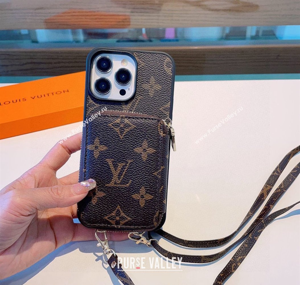 Louis Vuitton iPhone Case with Zip Pouch and Strap 2024 0727003 (A-240727005)