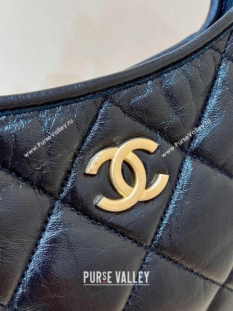 Chanel Shiny Lambskin Small Hobo bag AS4922 Black 2024 Top Quality (SHUNY-24091207)